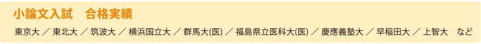 小論文 合格実績